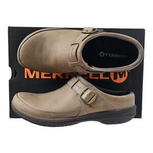 MERRELL Women's 5 M Encore Kassie Brindle Mules Shoes Leather Slip On Buckle NEW